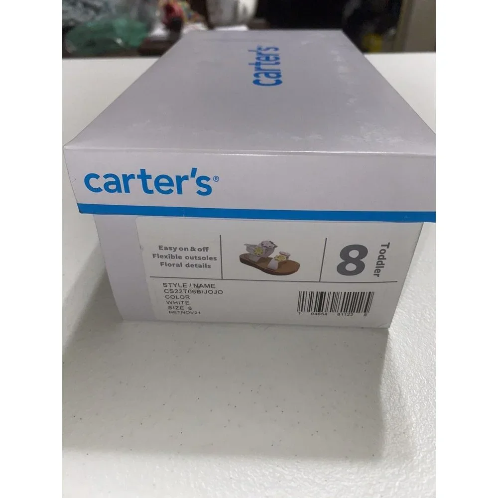 Carters Jojo White Floral Sandals Toddler Size 8 NEW